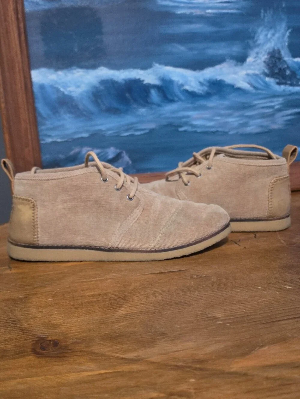 Toms Women's Chukka Boots in Tan Canvas, W 8.5